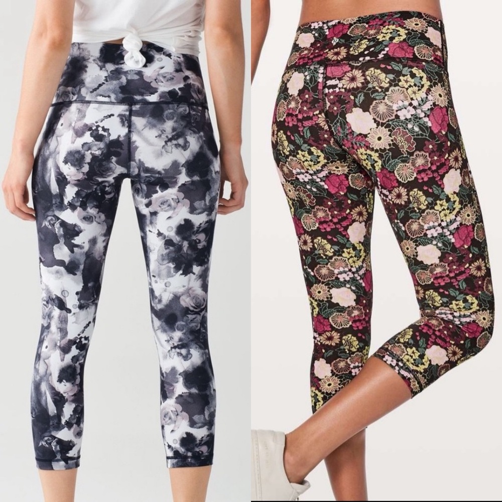 lululemon athletica bundle Wunder under floral leggings 23”